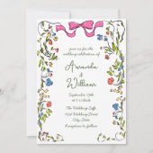 Funky Hand Drawn Scribble Retro Wedding Einladung (Vorderseite)