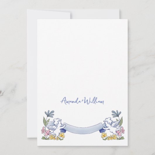 Funky Hand Drawn Scribble Retro Wedding Einladung (Rückseite)