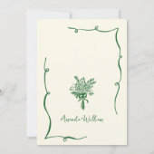 Funky Hand Drawn Scribble Retro Wedding Einladung (Rückseite)
