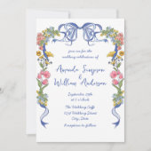 Funky Hand Drawn Scribble Retro Wedding QR Code Einladung (Vorderseite)