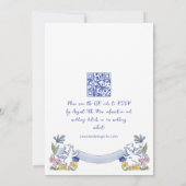 Funky Hand Drawn Scribble Retro Wedding QR Code Einladung (Rückseite)