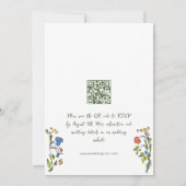 Funky Hand Drawn Scribble Retro Wedding QR Code Einladung (Rückseite)