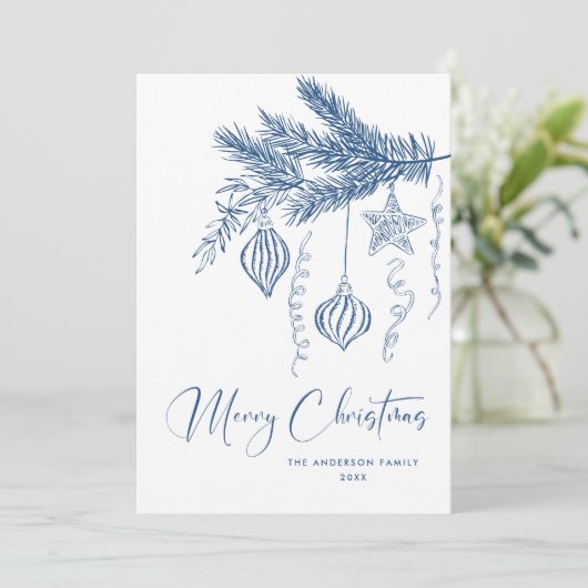 Funky Hand Drawn Scribble Retro Weihnachten (Stehend Vorderseite)