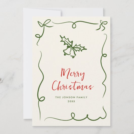 Funky Hand Drawn Scribble Retro Weihnachten (Vorderseite)