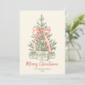 Funky Hand Drawn Scribble Retro Weihnachten (Stehend Vorderseite)