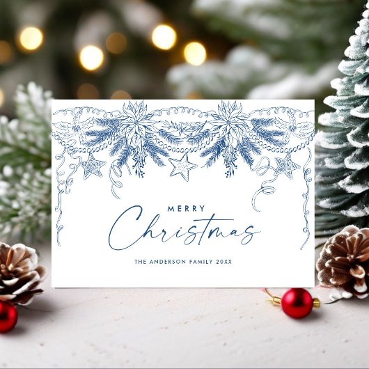 Funky Hand Drawn Scribble Retro Weihnachten