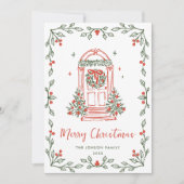 Funky Hand Drawn Scribble Retro Weihnachten (Vorderseite)