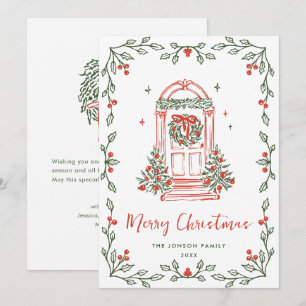 Funky Hand Drawn Scribble Retro Weihnachten