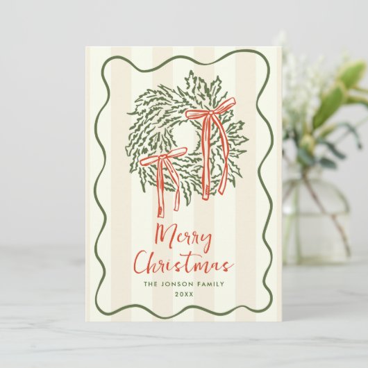 Funky Hand Drawn Scribble Retro Weihnachten (Stehend Vorderseite)