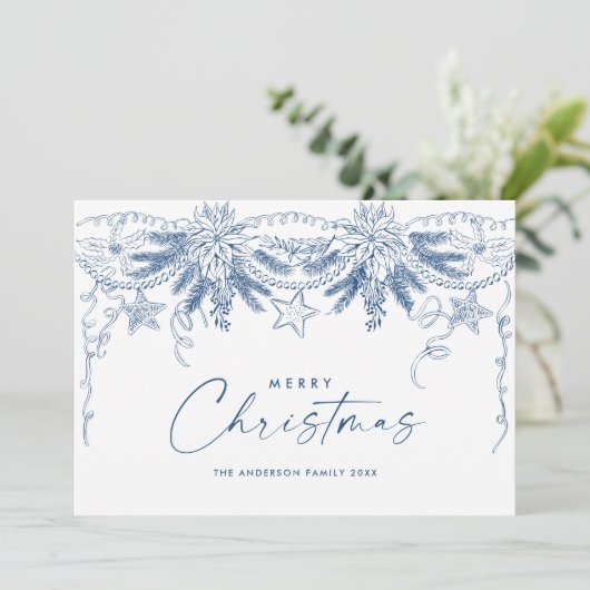 Funky Hand Drawn Scribble Retro Weihnachten (Stehend Vorderseite)