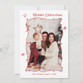 Funky Hand Drawn Scribble Retro Weihnachten 3 Foto (Vorderseite)