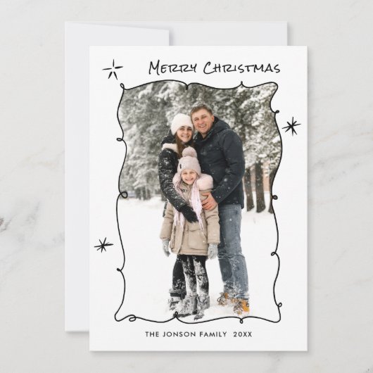 Funky Hand Drawn Scribble Retro Weihnachten 3 Foto (Vorderseite)