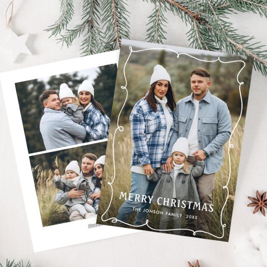 Funky Hand Drawn Scribble Retro Weihnachten 3 Foto