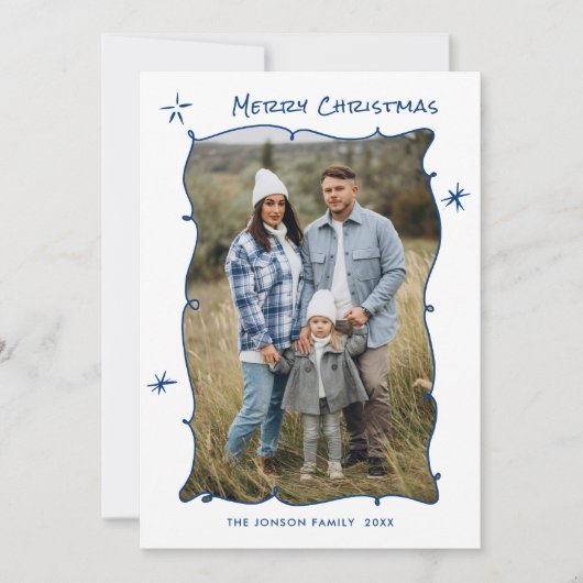 Funky Hand Drawn Scribble Retro Weihnachten 3 Foto (Vorderseite)