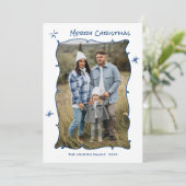 Funky Hand Drawn Scribble Retro Weihnachten 3 Foto (Stehend Vorderseite)