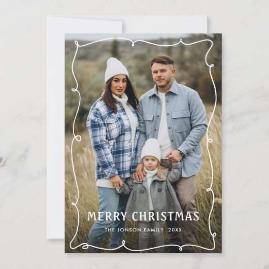 Funky Hand Drawn Scribble Retro Weihnachten 3 Foto (Vorderseite)