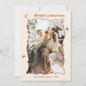 Funky Hand Drawn Scribble Retro Weihnachten 4 Foto (Vorderseite)