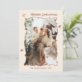 Funky Hand Drawn Scribble Retro Weihnachten 4 Foto (Stehend Vorderseite)