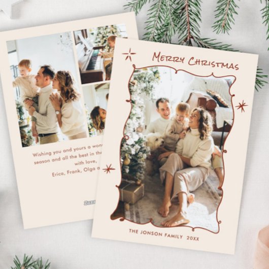 Funky Hand Drawn Scribble Retro Weihnachten 4 Foto