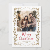 Funky Hand Drawn Scribble Retro Weihnachts-Foto Feiertagskarte (Vorderseite)