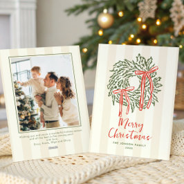 Funky Hand Drawn Scribble Retro Weihnachts-Foto Feiertagskarte