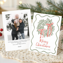 Funky Hand Drawn Scribble Retro Weihnachts-Foto Feiertagskarte