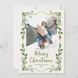 Funky Hand Drawn Scribble Retro Weihnachts-Foto Feiertagskarte