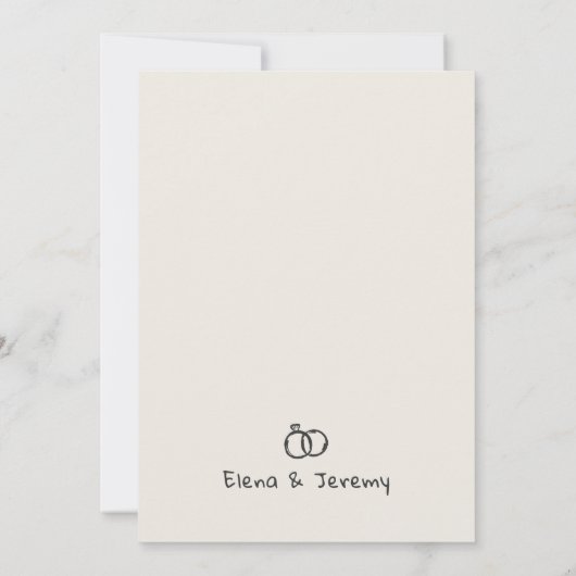 Funky Hand Drawn Wedding Danke Karte (Rückseite)