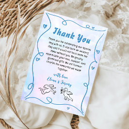 Funky Hand Drawn Wedding Danke Karte