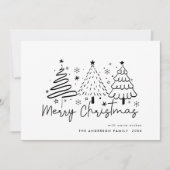 Funky Hand Drawn Whimsical Christmas Feiertagskarte (Vorderseite)