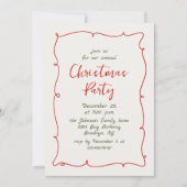 Funky Hand Drawn Whimsical Weihnachtsfeier Einladung (Vorderseite)
