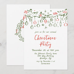 Funky Hand Drawn Whimsical Weihnachtsfeier Einladung