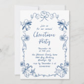 Funky Hand Drawn Whimsical Weihnachtsfeier Einladung (Vorderseite)