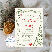 Funky Hand Drawn Whimsical Weihnachtsfeier Einladung