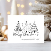 Funky Hand Drawn Whimsistischer Weihnachtsfeiertag Postkarte