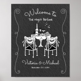 Funky Hand gezeichnet Begrüßungstablett Probe Poster