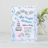 Funky Hand zeichnete die Nacht vor dem Abendessen  Einladung (Stehend Vorderseite)