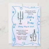 Funky Hand zeichnete die Nacht vor dem Abendessen  Einladung (Rückseite)