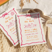 Funky Handwriting Wavy Border Disco Save the Date Einladung