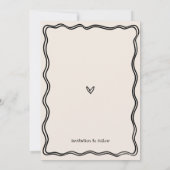 Funky Handwriting Wavy Border Disco Wedding Einladung (Rückseite)