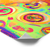 Funky Happy Baby Chicken Farm Kinderzimmer Art Poster (Ecke)