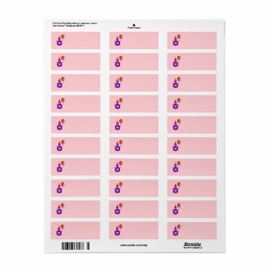 Funky Happy Birthday Turtle Address Labels (Vorne)