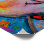 Funky Happy Piglet Farm Animal Portrait Art Poster (Ecke)