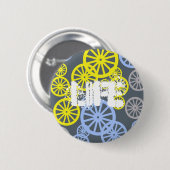 Funky Happy Wheel Muster Button (Vorne & Hinten)