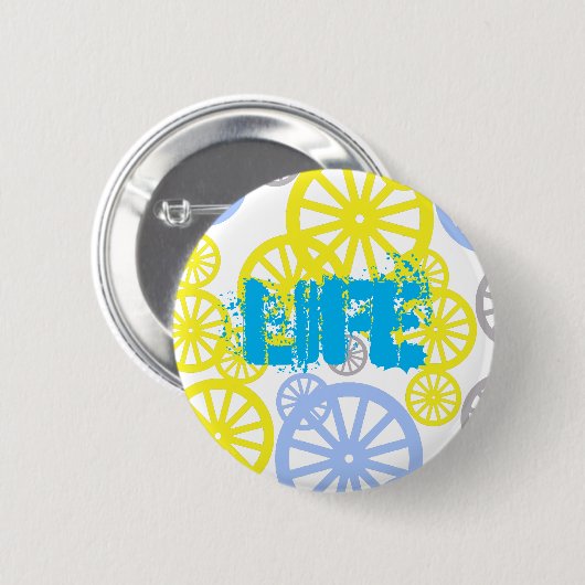 Funky Happy Wheel Muster Button (Vorne & Hinten)