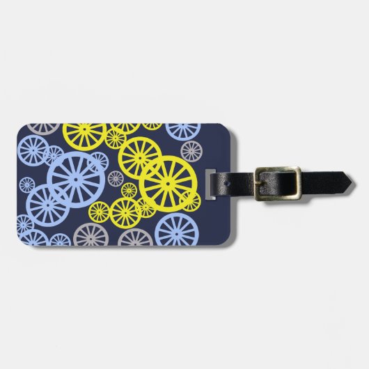 Funky Happy Wheel Muster Gepäckanhänger (Vorderseite horizontal)