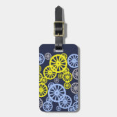 Funky Happy Wheel Muster Gepäckanhänger (Vorderseite vertikal)