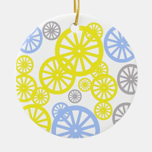 Funky Happy Wheel Muster Keramik Ornament (Vorne)