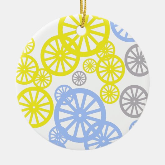 Funky Happy Wheel Muster Keramik Ornament (Vorne)