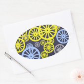 Funky Happy Wheel Muster Ovaler Aufkleber (Umschlag)